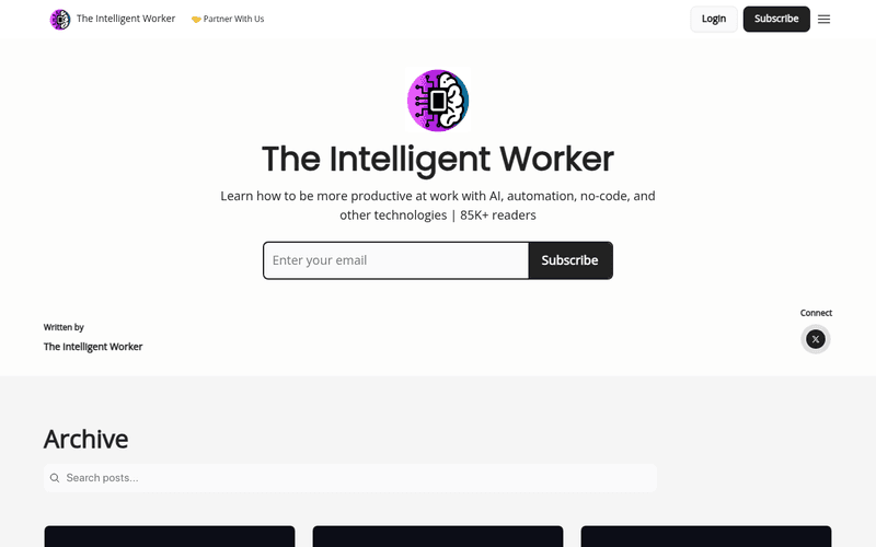 The Intelligent Worker newsletter preview