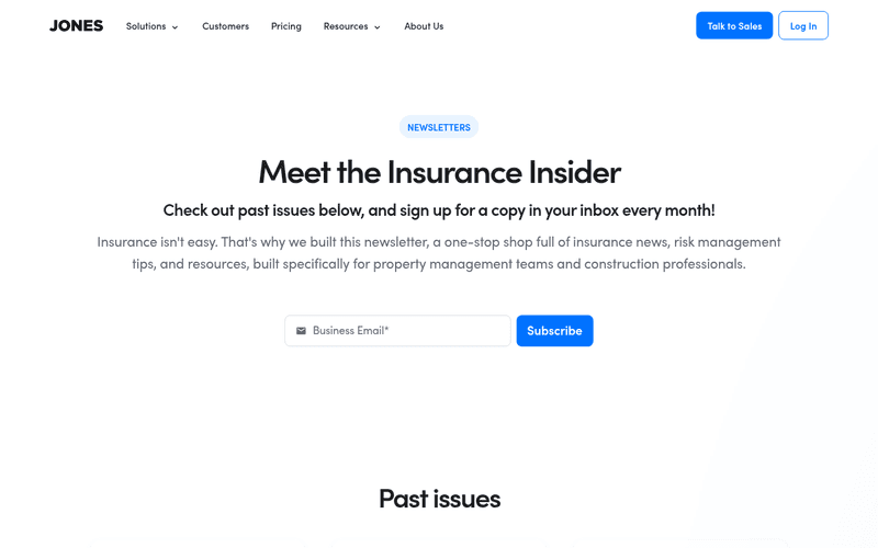 The Jones Insurance Insider newsletter preview