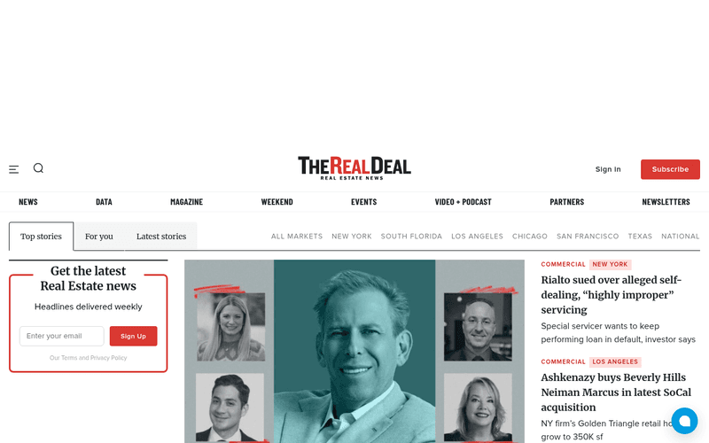 The Real Deal newsletter preview
