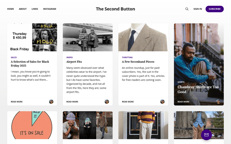 The Second Button newsletter preview