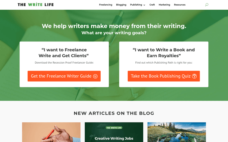The Write Life newsletter preview
