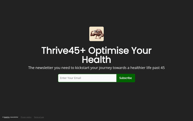 Thrive45 Optimise Your Health newsletter preview