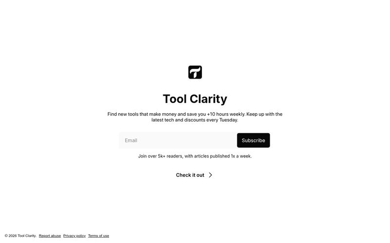 Tool Clarity newsletter preview