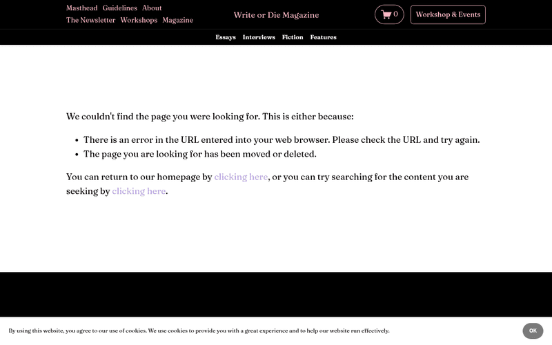 Write or Die Tribe newsletter preview